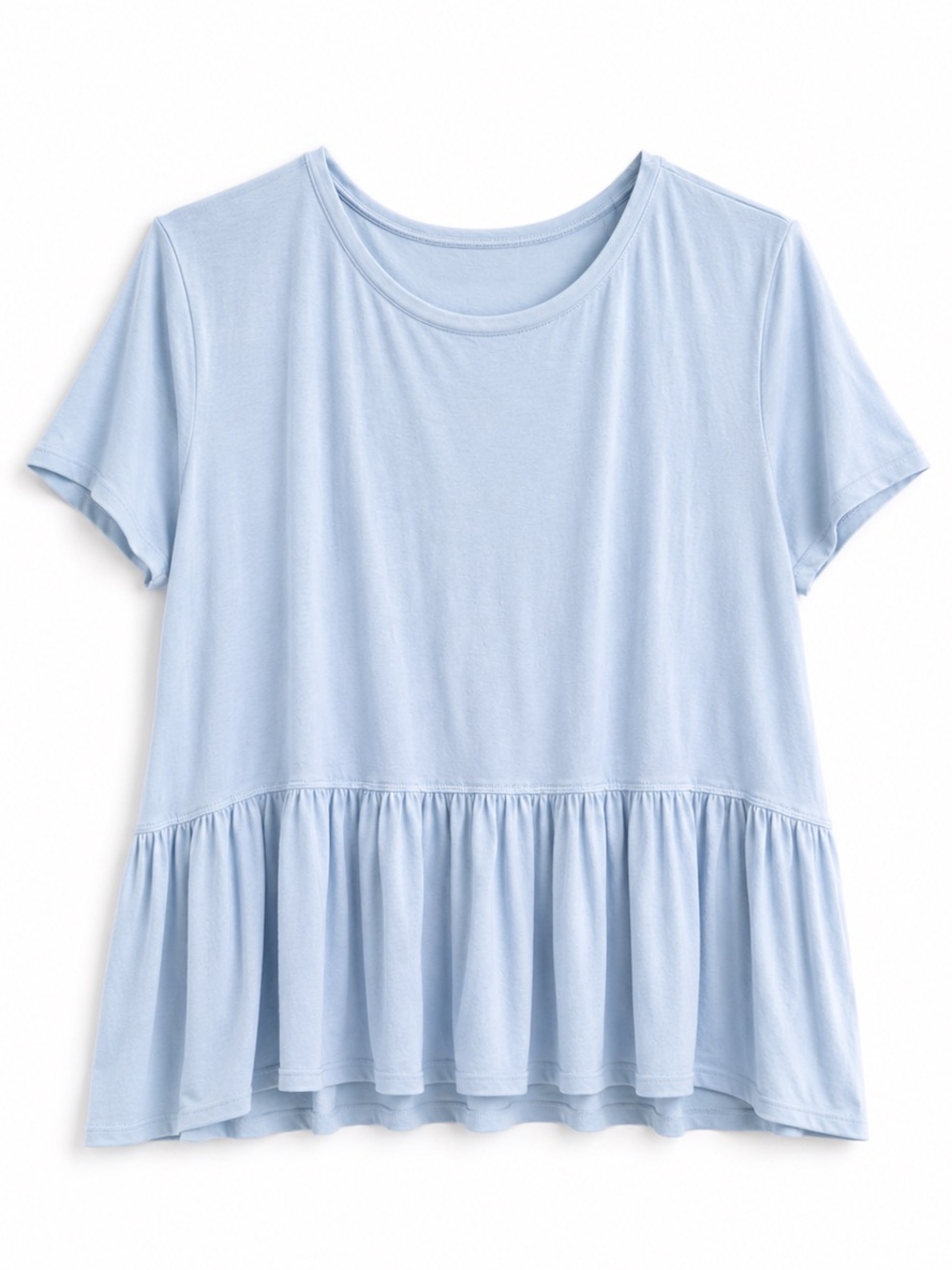Mossimo Light Blue Raw Edge Peplum Babydoll Top XXL